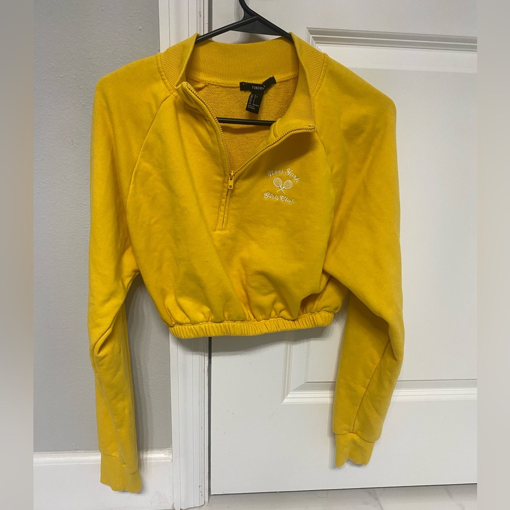 Forever 21 cropped yellow sweater